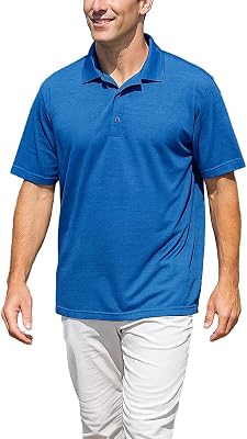 Akwa Mens Athleisure Melange Lightweight Dry Wicking Golf Tennis Work Short Sleeve Polo Shirt Made in USA