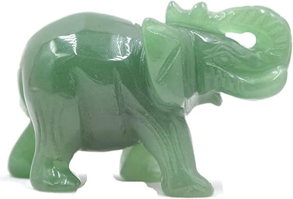4 Inch Jade Big Elephant Figurine,Animal Statue Tabletop Ornament,Green