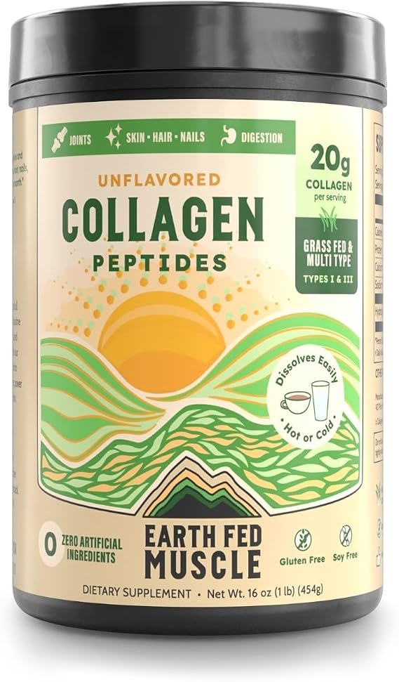 Earth Fed Muscle Collagen Peptides, Unflavored, 23 Servings