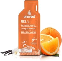 Unived Gel 100 - Vegan Energy Gel for Endurance Athletes Runners & Cyclists - 100kcal - Cocoa Choco - 50mg Caffeine - Pack of 6