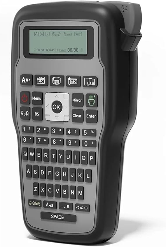 Label Printer, E1000 PRO Handheld Portable Label Printer Industrial Maker Compatible(Gray)
