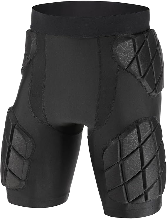 Football Girdle for Men, 5-Pad Hip and Thigh Padded Shorts with Cup Pocket | 5-pad football girdle for drills, practice and game day with 12mm hip, thigh and tailbone pads; cup pocket, cup not included.