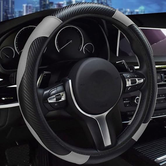 Steering Wheel Cover for Toyota Aygo X AB70/Aygo 5-Door/Aygo 3-Door, Non-Slip and Breathable Interior Accessories, Grey