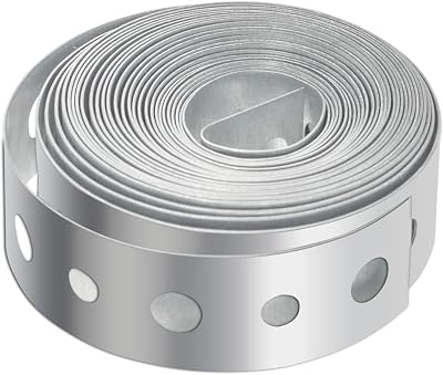 HYDRO MASTER Galvanized Metal Pipe Strap, 34 Inch x 10 Feet, 24 Gauge, for Pipe Support, Hanging and Flexible Trimming with Holes