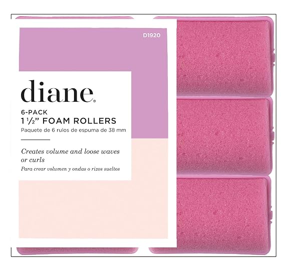Diane Foam Rollers, Pink, 1.5", 6 Count (Pack of 1)