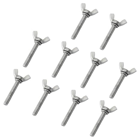 M6*30 Wing Butterfly Screws Bolts, Stainless Steel, 10 Pcs