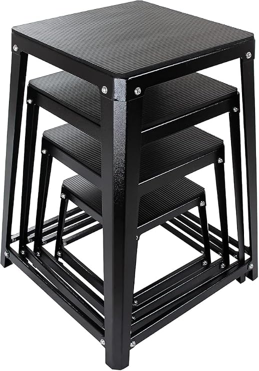 Metal Plyometric Jumping Box, Steel Fitness Exercise Jump Platforms Box for Conditioning Strength and Agility Training