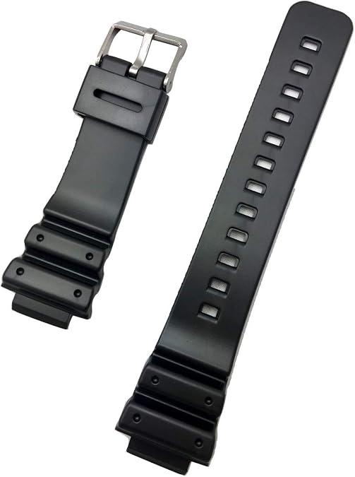 16mm Black Rubber PVC Material Watchband Durable Replacement Watchstrap