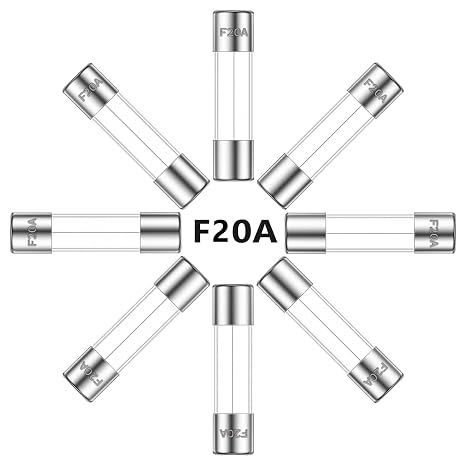20A 250V 6x30MM Fast Blow Glass Fuse 20 Amp 250 Volt 0.24 x 1.18 Inch Fast-Acting Tube Fuses F20AL250V (Pack of 20Pcs)