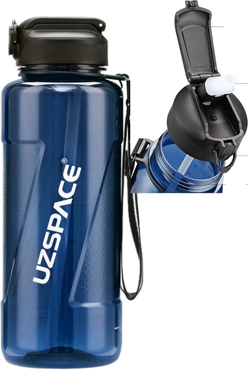 Uzspace FiftyFifty PİPETLİ MEGA BOY 1500ml Tritan Su Matarası Lacivert
