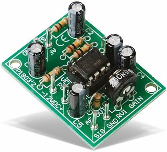Velleman K1803 Universal Mono Pre-Amplifier Kit, Multi-Colour