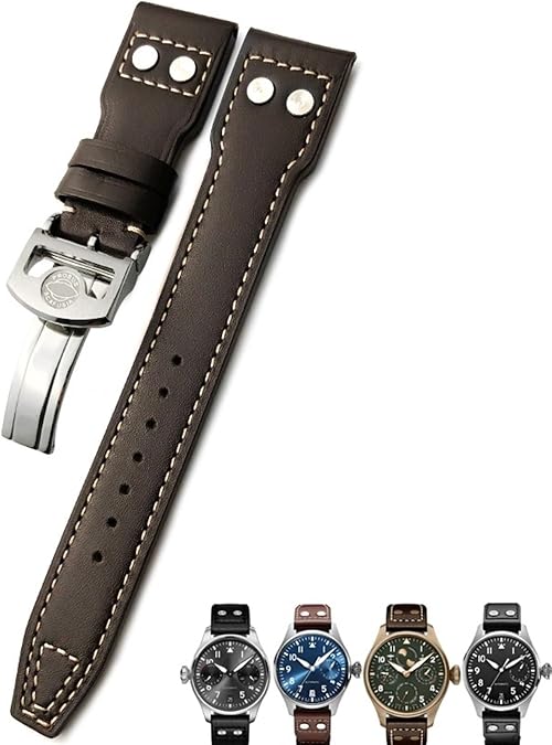 20mm 21mm 22mm Rivet Calfskin Leather Watch band Fit for IWC watch Big PILOT IW5009 SPITFIRE IW3777 Le Petit Prince Mark strap