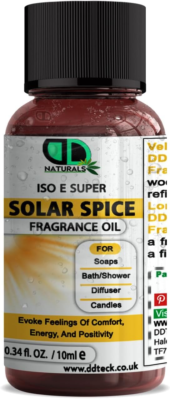 ISO E Super Solar Spice Fragrance Oil 10ML - Elevate Your Mood, Exotic and Uplifting, Wax Scents for Candle Making, Aromatherapy, Fragrance Oils, Wax Melt Scents & Diffusers
