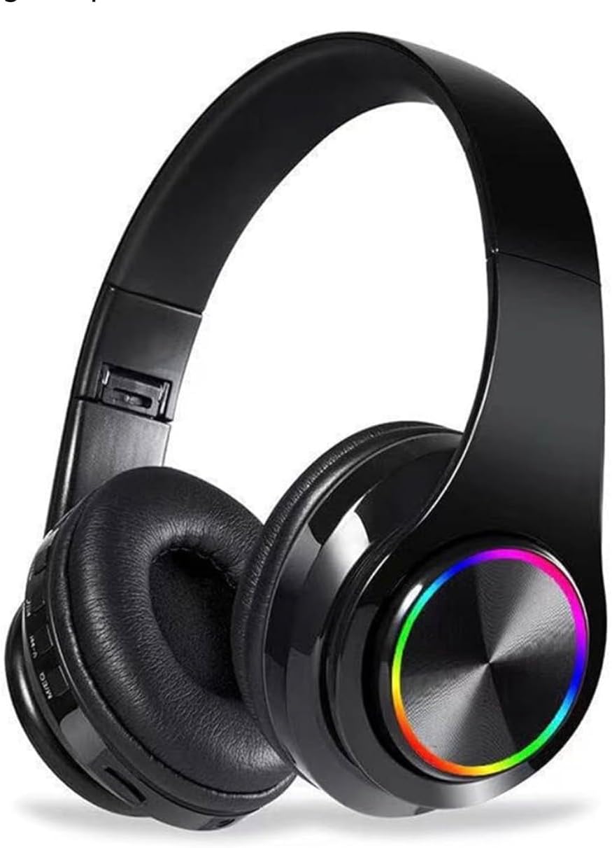 Bluetooth Headphones Over Ear,Bluetooth Headset Wireless Earphones Foldable Headphones with Microphone Lightweight Headset with Built-in HD Mic, HiFi Stereo Sound for Office, PC, Phone, Travel Work