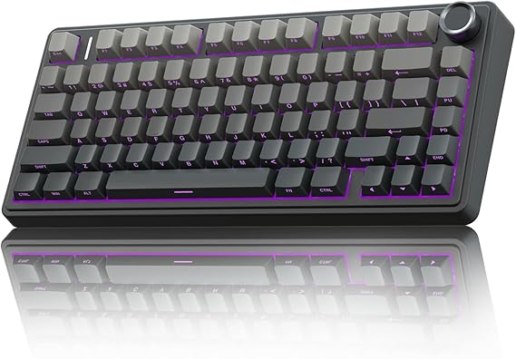 AULA F75 Wireless Mechanical Keyboard, Gasket Mounted, Hot Swappable, Pre-lubed Reaper Switches, RGB Backlit, 2.4GHz/Type-C/Bluetooth Gaming Keyboard (75%)