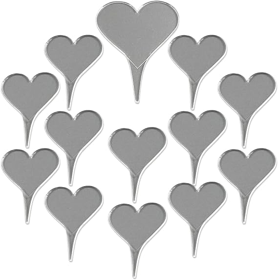 Baker's Dozen - Blank Acrylic Heart Cupcake Topper Kit