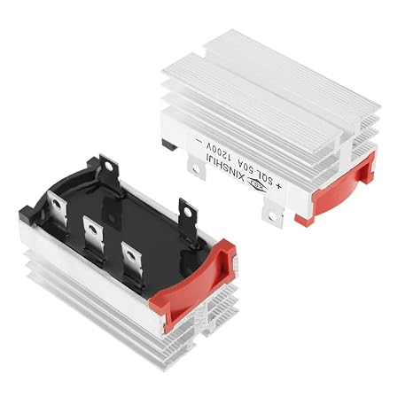 3 Phase Bridge Rectifier Diode 50 Amp 1200V Aluminum 2pcs Industrial Power Rectifier