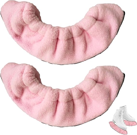 Ice skate covers, ice skating accessories microfiber blade protectors, soakers pink size M for hockey figure ice skates