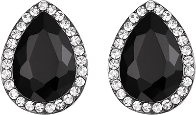 EVER FAITH Womens Austrian Crystal Wedding Teardrop Stud Earrings