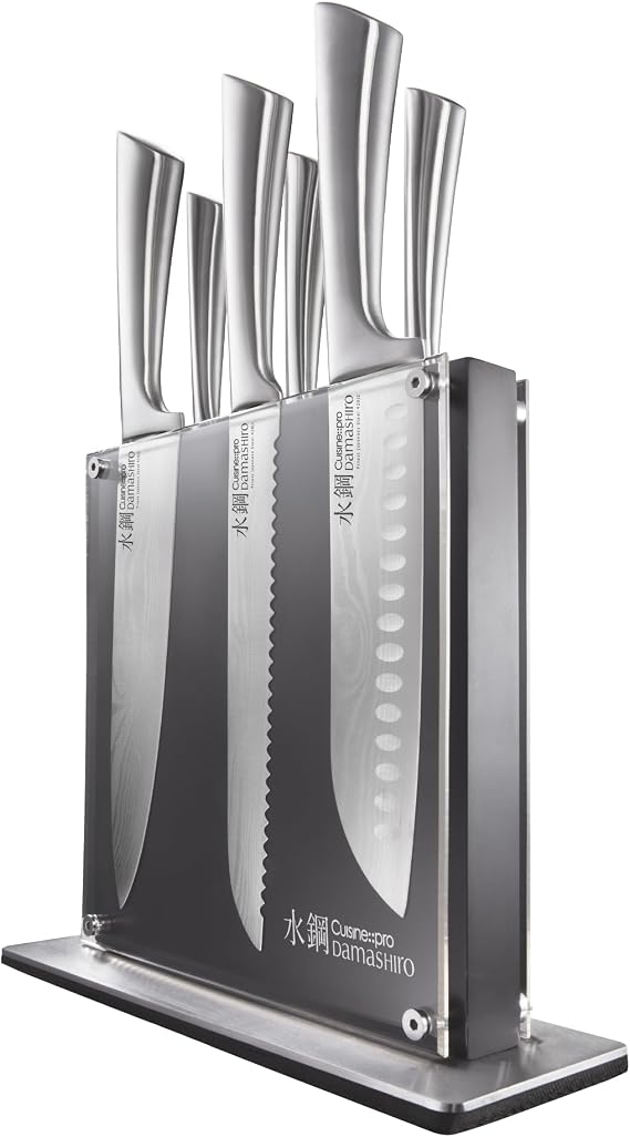 Cuisine::pro Damashiro Kumi 7-Piece Kitchen Knife Set with Magnetic Block