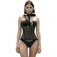 SHANHE Sexy Gothic Underbust Corset Women Black Transparent Bra Party Lingerie And Waist Cincher Bustiers Top Workout Shape Body Belt-Black,S
