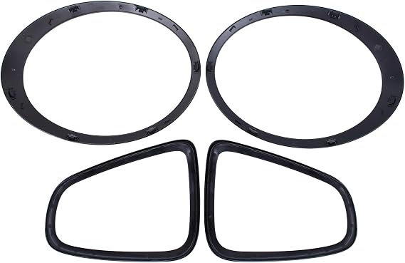Headlight Trim Surround and Tail Light Ring Gloss Black for Mi-ni