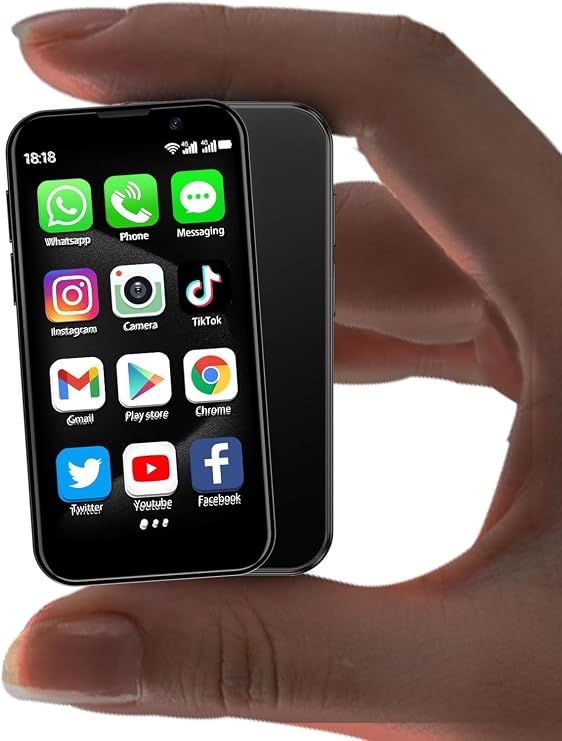 Mini Smartphone Unlocked 3G Mini Phone 3.0" Display Android Dual SLM Standby Student Pocket Cellphone 2GB Ram 16GB ROM Palm Phone for Kids XS15 Tiny Mobile Phone (Black)