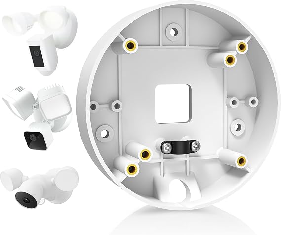 Plug-in Mount for Ring Floodlight Cam Wired Plus/Pro, Blink Wired Floodlight Camera, WYZE Floodlight Camera v2/Pro, Outdoor Electrical Box Bracket for Google Nest Cam with Floodlight, Easy Install