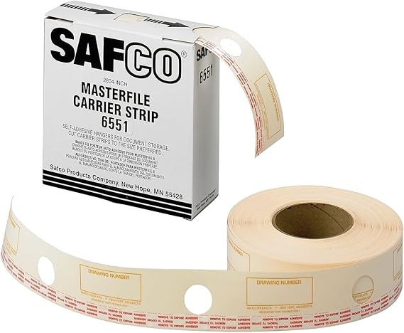 Safco Products 6551 Film Laminate Carrier Strips, for use with MasterFile 2 Files, Sold Separately