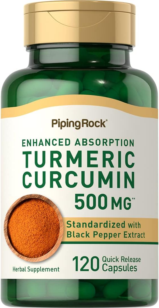 Piping Rock Turmeric Curcumin with Black Pepper | 120 Capsules