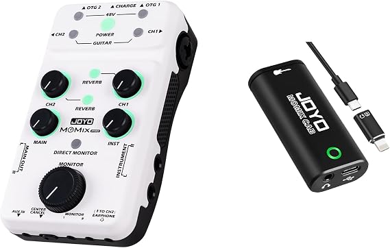 JOYO Guitar Audio Interface (MOMIX CAB) Bundle with Audio Mixer (MOMIX PRO)