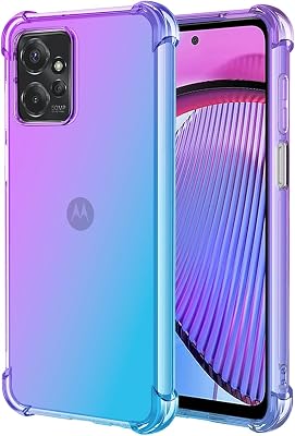 for Moto G Power 2023 Case,Motorola G Power 5G 2023 Case, Clear Cute Gradient Phone Case Slim Anti Scratch TPU Cover Shockproof Protective Case for Motorola Moto G Power 2023 5G PurpleBlue