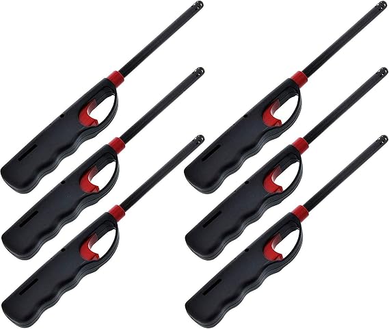 Lot of 6 Gas Lighters 11" Butane Stove Kitchen Fireplace BBQ Grill Utility Lighter