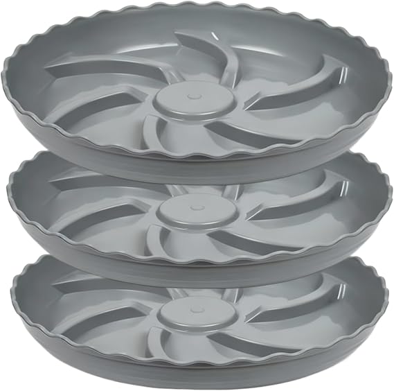 Prettyia Plant Saucer Plant Pot Tray and Plant drip Tray Plant Pot Saucers | Plant Saucers for Indoors and outdoors6 8 10 12 14inch,Plastic Plant Tray Heavy Duty Large Plant Tray Grey