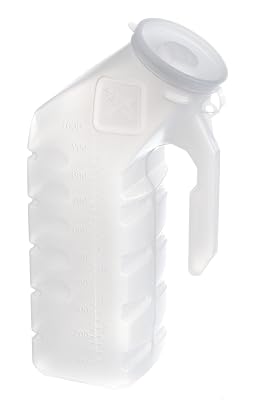 Medline Mens Supreme Urinal, Splash-proof Lid, Prevents Accidental Tipping and Spilling, 32 oz. Pack of 48