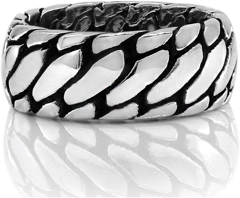 VY JEWELRY SILVER TIRE - Solid 925 Sterling Silver Heavy Men Ring - Size 7 to 13