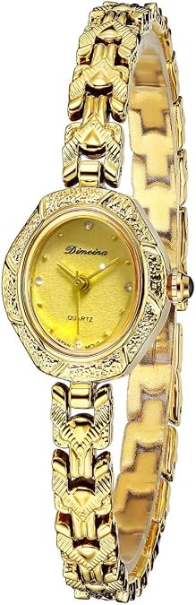 Gold Watches for Women Vintage Ladies Wrist Watches Stainless Steel Dainty Small Hexagonal Women Watch