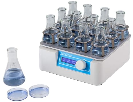 MXBAOHENG MPL-20 Digital Orbital Shaker Lab Oscillator Adjustable Variable Speed at 50-250RPM Rotator with Flat Platform for 8pcs Petri Dish (110v)