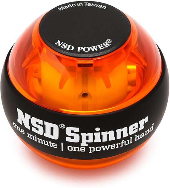 NSD Essential Crystal Spinner Gyro Ball | Grip Strengthener for Forearms, Wrist & Hands | String Start Design, Up to 18,000 RPM | Portable Wrist Trainer & Workout Equipment | Ideal for Desk Workers, Athletes & Musicians