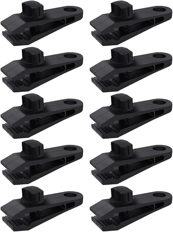 10 Pcs Heavy Duty Tarp Clips Shark Tent Fasteners Clips Holder | Fit for Car Covers, Outdoor Camping, Awnings, Swimming Pool Covers Black