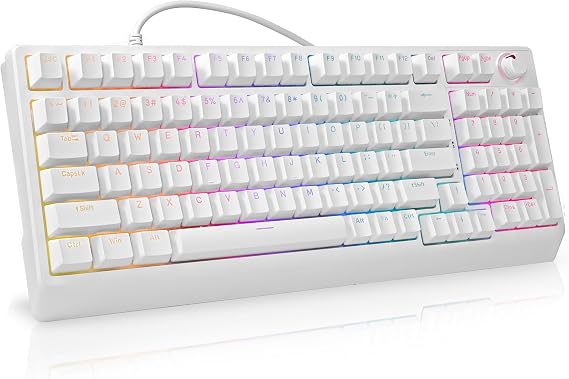 HUO JI 96% Mechanical Gaming Keyboard Wired, LED Backlit, Liner Red Switch