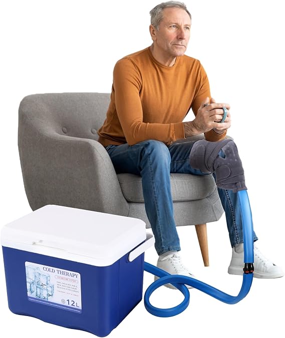 Cryo Cuff Knee Cold Therapy System Ice Machine System for Knee Surgery Recovery Ice Cryotherapy System for Sports Injuries Knee Pains Strain Stiffness Sprain for Shoulder, Ankle, Foot, Leg, Hip