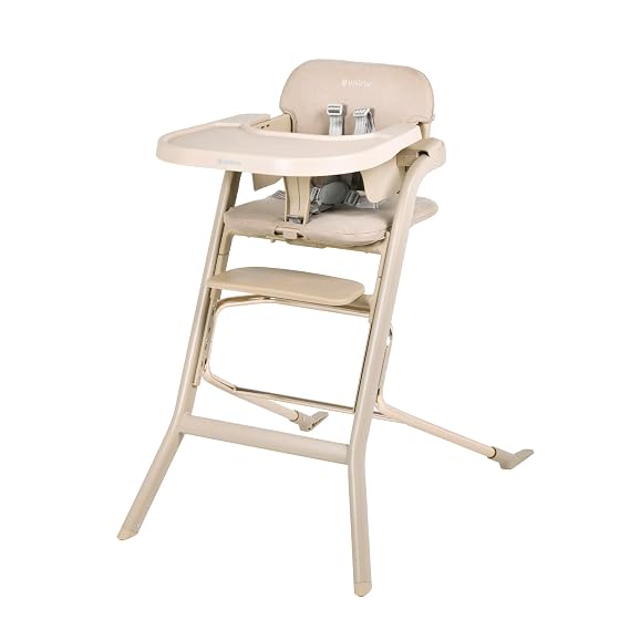 Unilove Grow with Me 2-in-1 Baby High Chair - Sandy Beige | Adjustable Toddler Chair with Baby Set, Removable Harness, One-Hand Seat & Footrest Adjustment, for Ages 6-60 Months
