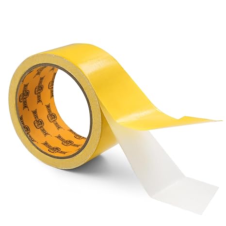 BIGTEETH Double Sided Carpet Tape Heavy Duty 50mm x 10m | Strong Rug Tape, Anti-Slip & Residue Free for Carpet, Area Rugs, Stair Treads, Wood Floors, Laminate, Vinyl, Tile