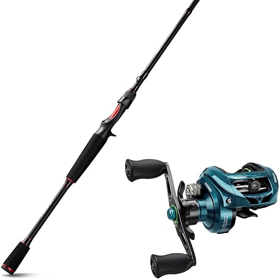 Piscifun Torrent Lite Fishing Rod and Reel Combo, Baitcasting Combo, IM6 Carbon Baitcaster Rod & Spinning Rod, High Sensitive Lightweight Casting Rod & Spinning Fishing Rod, Zirconium Oxide Rings, 2 P