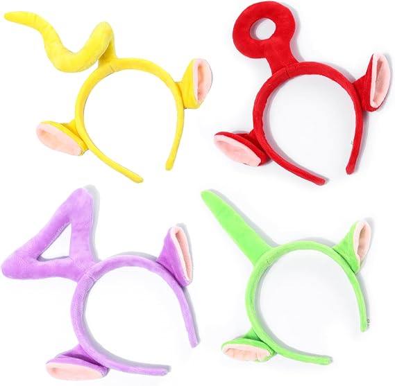 Headbands 4 Pack Cartoon Styling Hair Bands for teletubbies Costume Headband Dress-Up Set Birthday Party Props Decorations