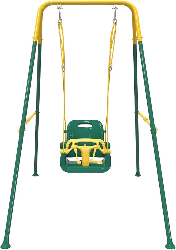 Multifunctional Toddler Swing, Foldable Baby Swing Outdoor & Indoor Use | Easily Installable and Storable Swing Sets for Backyard(Green)
