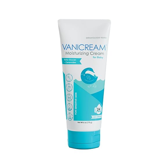 Vanicream Moisturizing Cream for Baby, 6 Oz, Gentle, Hydrating Baby Lotion with Beta-Glucan & Ceramides for 24 Hour Hydration, Formulated without Common Irritants for Sensitive Skin, All Ages