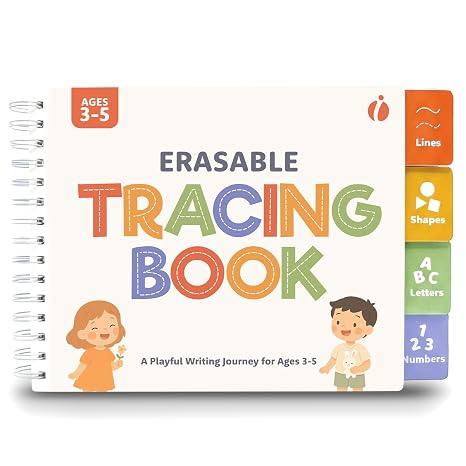 Tracing Book for Kids Ages 3-5 - ABC Preschool Learning Activities, Reusable Handwriting Workbook, Childrens Busy Books for Pen Control - Alphabet & Letter Handwriting Practice for Kids