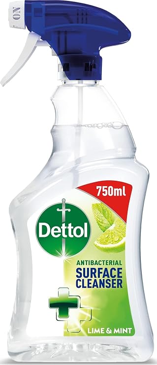 Dettol Antibacterial Surface Cleaning Spray, Lime and Mint, 750 ml (Pack of 1) (Packaging May Vary)